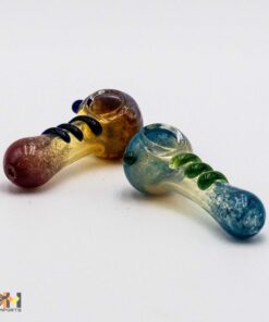 3" side lines w/dots glass hand pipe