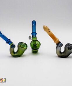 6.5" Sherlock multicolor w/dot Glass Hand pipe