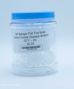 90 Deg Banger Flat Top Male 18mm Frosted Opaque Bottom 20pcs/jar- GL34