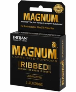 Trojan Magnum Ribbed Large Size Condom 6ct