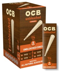 OCB Unbleached Virgin Cones - 1 1/4 Size [6pk] 24 Boxes